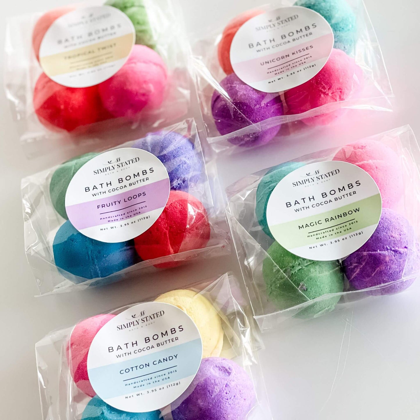 Unicorn Kisses Kids Bath Bomb Pack (4 Mini Bath Bombs)