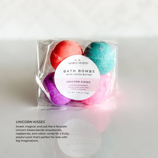 Unicorn Kisses Kids Bath Bomb Pack (4 Mini Bath Bombs)